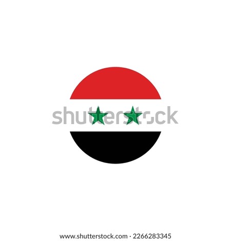 illustration Syrian Arab Republic flag waving Isolated on White Background