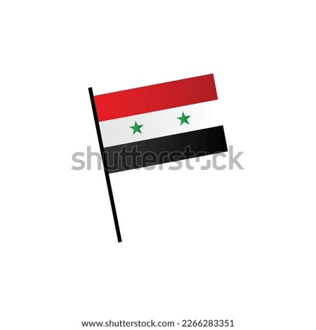 illustration Syrian Arab Republic flag waving Isolated on White Background