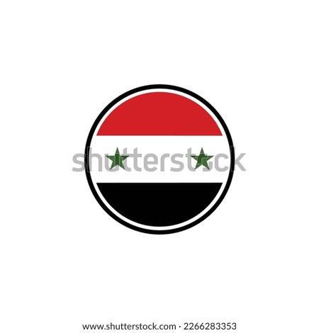 illustration Syrian Arab Republic flag waving Isolated on White Background