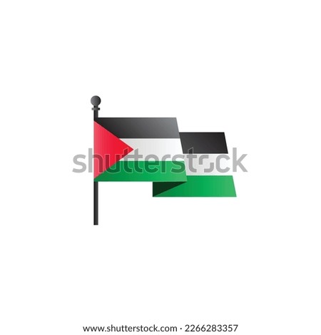 illustration Syrian Arab Republic flag waving Isolated on White Background