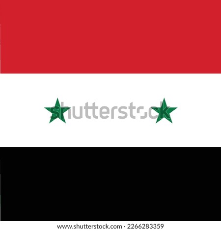 illustration Syrian Arab Republic flag waving Isolated on White Background
