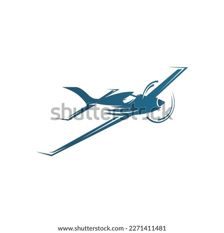 Aircraft flying in retro and vintage style design