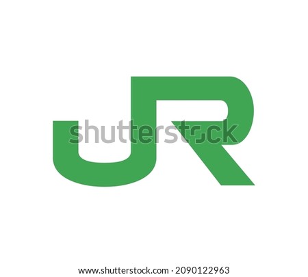initial icon logo sign symbol JR East Japan Railway Company major passenger railway company in Japan vector template