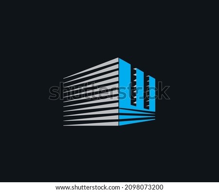 The representation of the letter W was made in the form of concrete blocks of the house.W Letter Logo Template vector icon design. Initial W letter logo. W letter Vector Logo Design Template Element. Zdjęcia stock © 