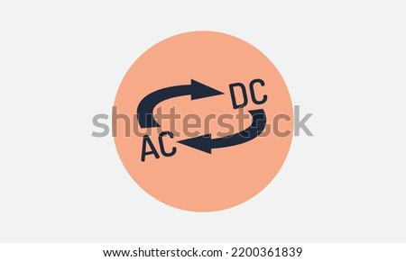 AC and DC voltage icon, eps 10. ac-dc current symbol icon vector illustration design template web.