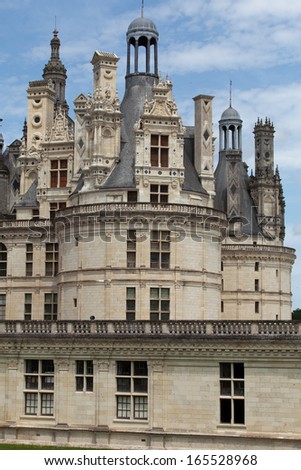 CHAMBORD, FRANCE - JUNE 18, 2013: Chambord Castle. Built as a hunting lodge for King Francois I, between 1519 and 1539, this castle is the largest and most frequented of the Loire Valley.