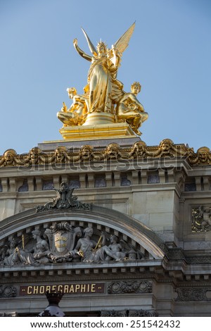 The Paris Opera or Garnier Palace.France.  Opera House placed in Place de L\'Opera. Designed by Charles Garnier in 1875. Neo Baroque Style.