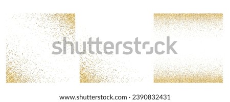 golden shimmering glitter explosion square background frames set