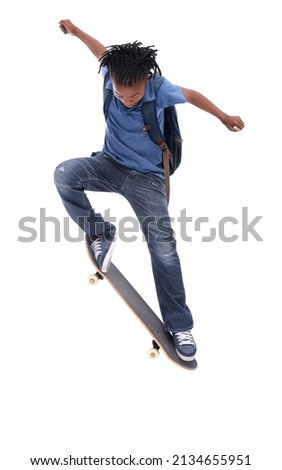 Similar – Foto Bild Kinderskateboardfahrer bei einer Skateboardfahrt.