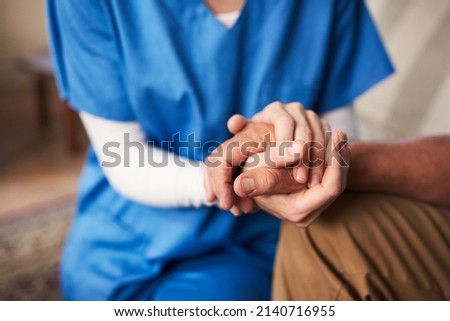 Similar – Image, Stock Photo Unrecognizable person holding medical mask in hand on street in evening