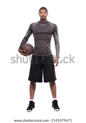 Image, Stock Photo Confident basketball player standing on playground