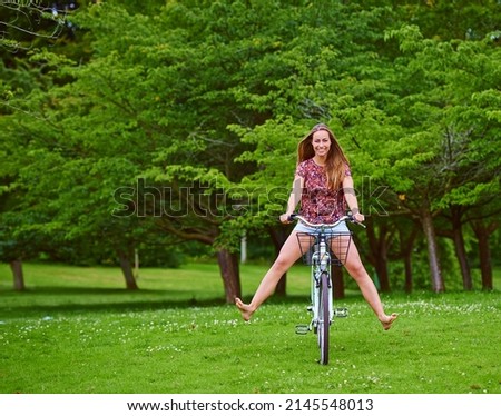 Similar – Image, Stock Photo Cycling in the park