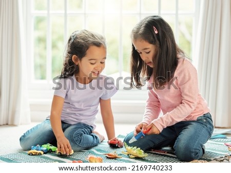 Similar – Foto Bild Zwei Schwestern spielen am Strand