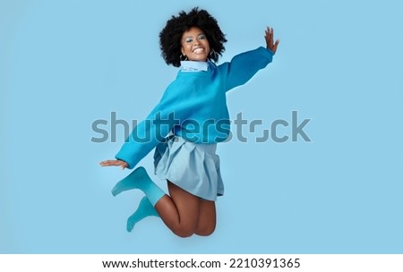 Similar – Image, Stock Photo Cool black woman with Afro braids on street in sunshine