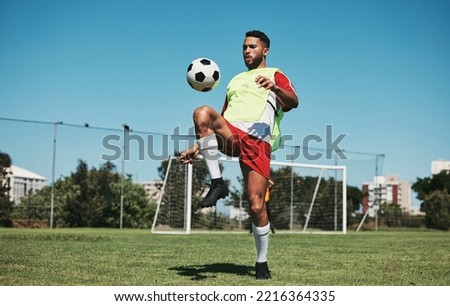 Similar – Image, Stock Photo Concentrated black man playing basketball on court