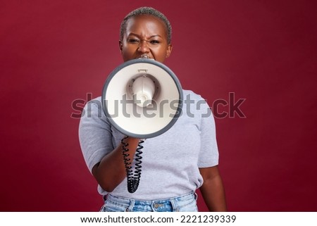 Similar – Image, Stock Photo Upset black woman with dreadlocks against concrete wall