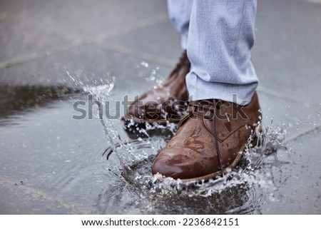 Similar – Image, Stock Photo Unrecognizable man on wet beach