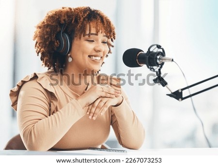 Similar – Image, Stock Photo Black woman at radio station