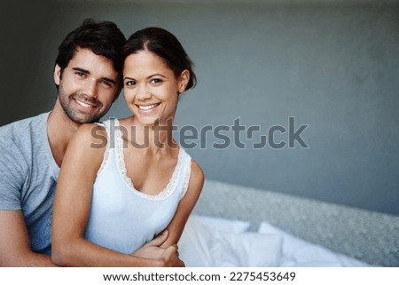 Similar – Image, Stock Photo Content young newly wedded people enjoying in each other
