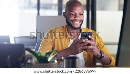 Similar – Image, Stock Photo Content black businessman on a phone call on smartphone in city