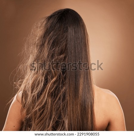 Similar – Image, Stock Photo At the hairdresser-after the color comes the heat