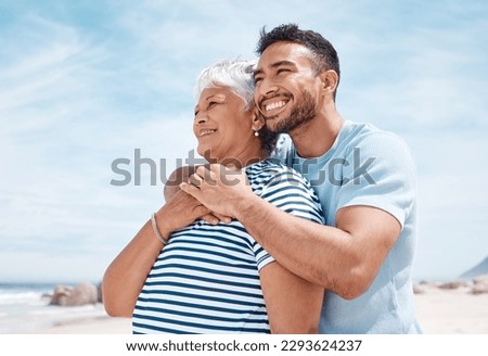 Similar – Image, Stock Photo Mother with son in park