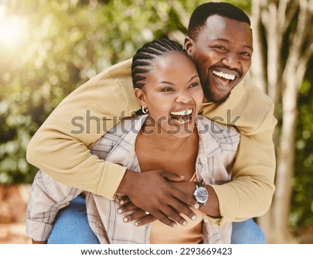 Similar – Image, Stock Photo Ethnic couple spending time in countryside field