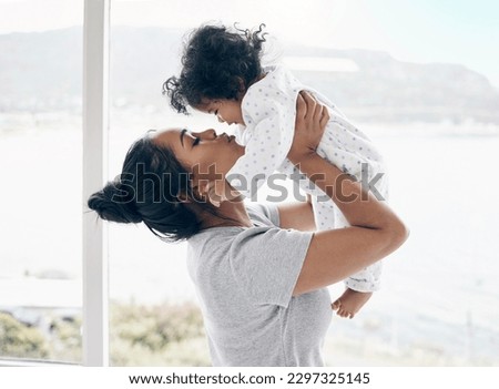 Similar – Image, Stock Photo Content mother playing with child in bedroom