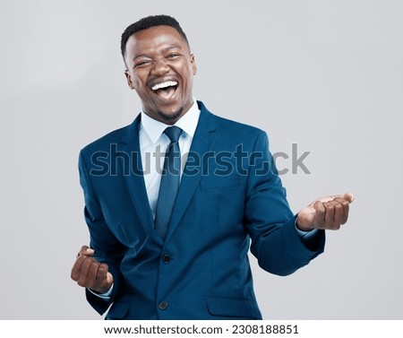 Similar – Image, Stock Photo Content black businessman on a phone call on smartphone in city