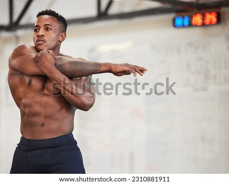 Similar – Image, Stock Photo Serious shirtless black man with makeup and flowers