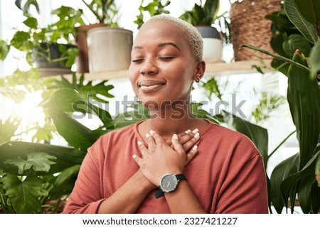 Similar – Image, Stock Photo Peaceful woman meditating in Lotus pose