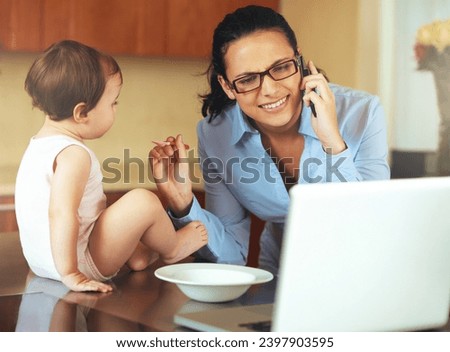 Similar – Image, Stock Photo Baby with Mother looking at the sunset