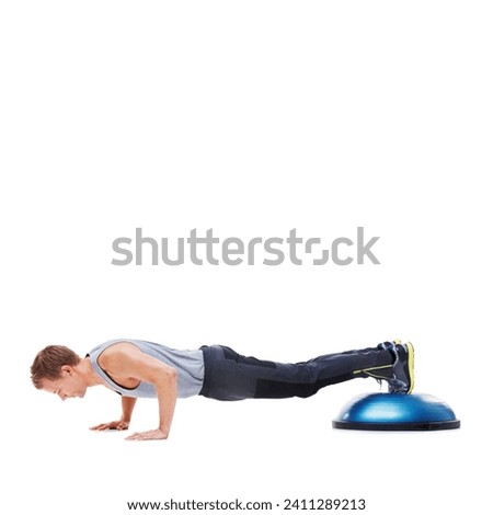 Similar – Image, Stock Photo Female athlete doing push-ups outdoors