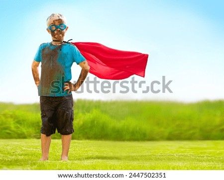 Similar – Image, Stock Photo Serious kid playing with toy at home