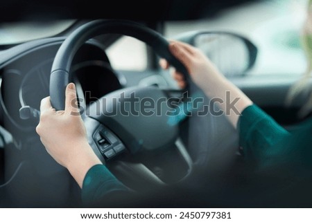 Similar – Image, Stock Photo steering Trip Motoring