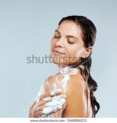 Similar – Image, Stock Photo Happy women with soap bubbles in nature