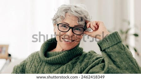 Image, Stock Photo Portrait of an elderly woman  at home