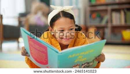 Similar – Image, Stock Photo Girl Reading Book in Train