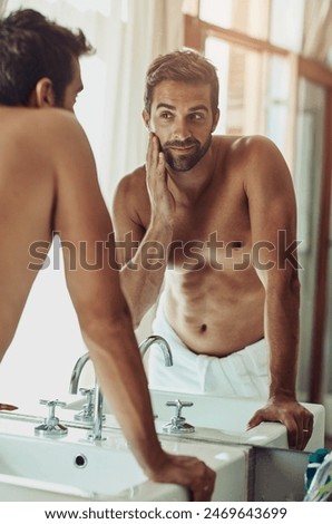 Image, Stock Photo Man in bathroom