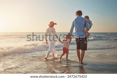 Similar – Image, Stock Photo Woman walking on the beach