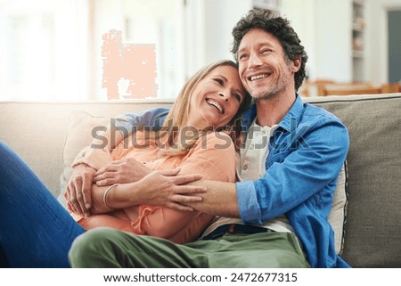 Similar – Image, Stock Photo Happy couple hugging in cactus park