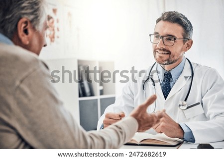 Similar – Image, Stock Photo doctor man working on laptop. Corona virus test on table. Covid-19 concept