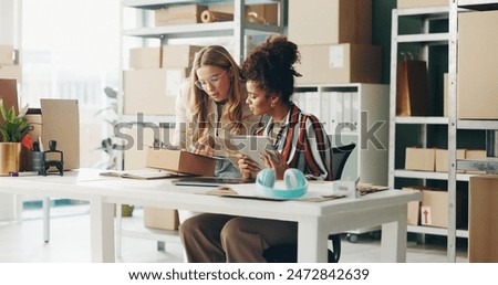 Similar – Image, Stock Photo Shopping online with a notebook on a pink background