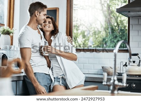 Similar – Image, Stock Photo man and woman hugging at nearby street wall