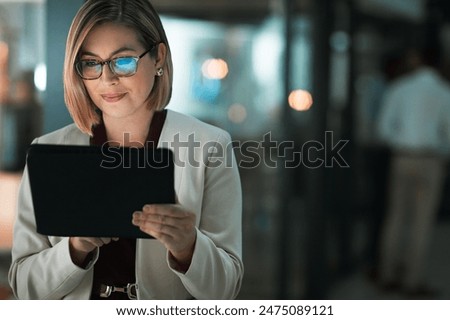 Similar – Image, Stock Photo Woman with tablet in stylish suit lying in grass