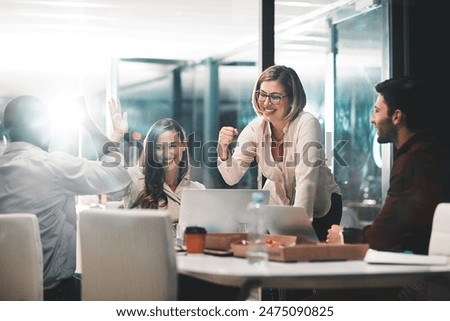 Similar – Image, Stock Photo Woman and smiling in bed