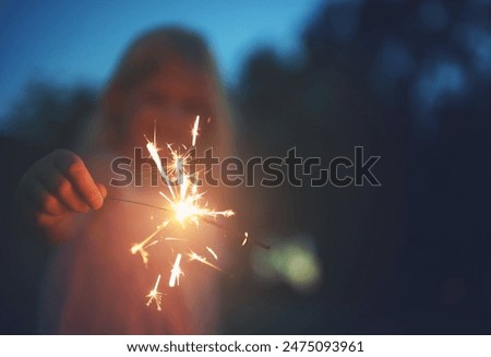 Image, Stock Photo Hand fireworks Sparkler