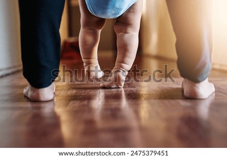 Similar – Image, Stock Photo Parent and children walking in the forest