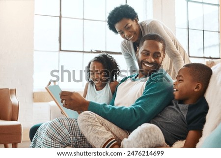 Similar – Image, Stock Photo Child reading on the bed