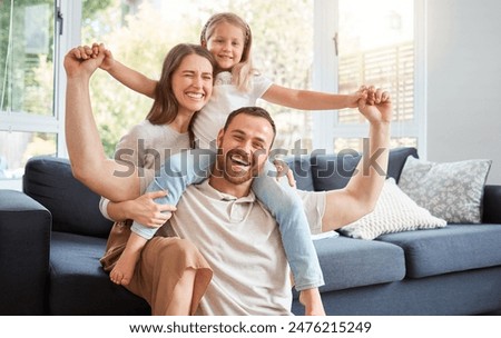 Similar – Image, Stock Photo Mother and daughter sit in the Lotus position in the garden. The family practices yoga outdoors. Back view, space for text